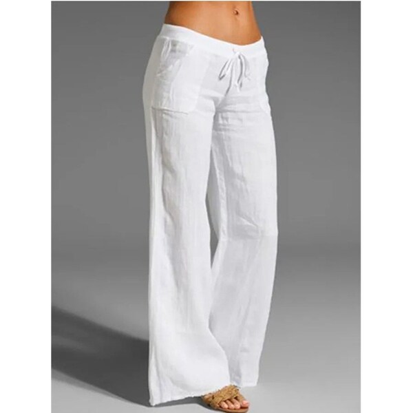 Low waist linen pants clearance