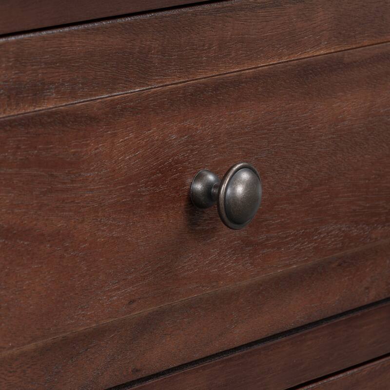 U_STYLE 28'' Pine Wood 3-Drawer Nightstand - Smooth Rails + Rubber Legs, Minimalist Bedside/Sofa Side Table