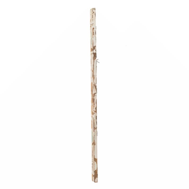 22" x 48" Large Cream & Gold Framed Wall Mirror, Wood Arched Mirror with Decorative Window Look for Living Room, Bathroom