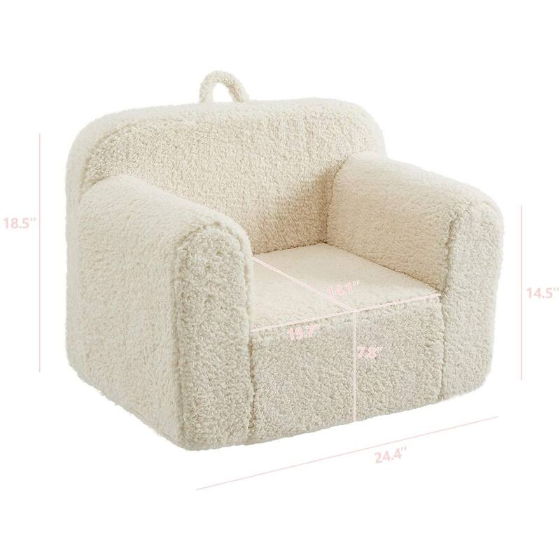Kids Armchair Toddler Couch Baby Sofa Chair with Sherpa Fabric