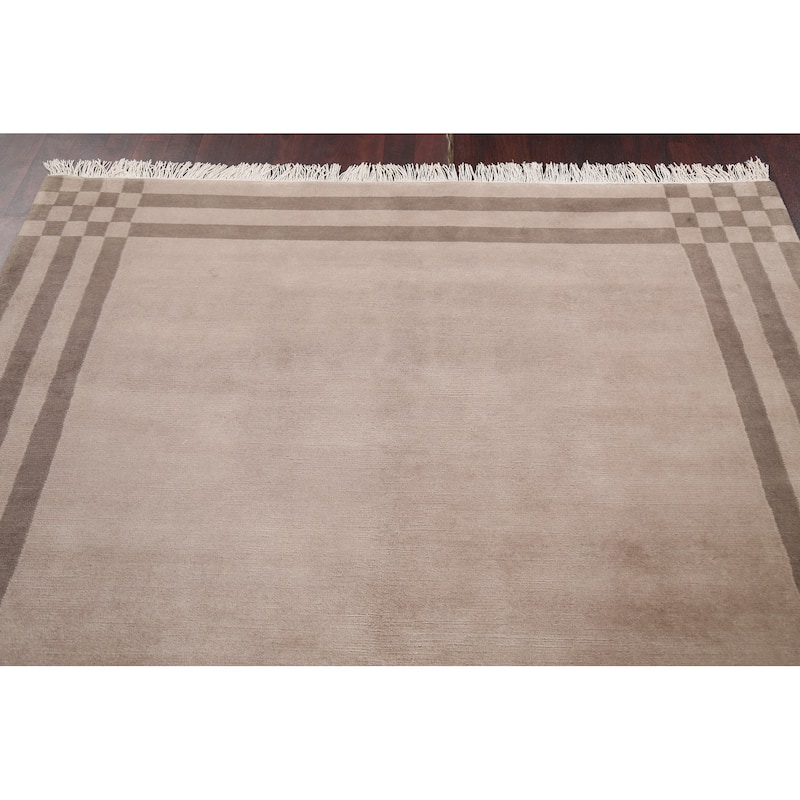 Nepalese Vegetable Dye Oriental Home Decor Area Rug Wool Hand-knotted - 6'2" x 8'9"