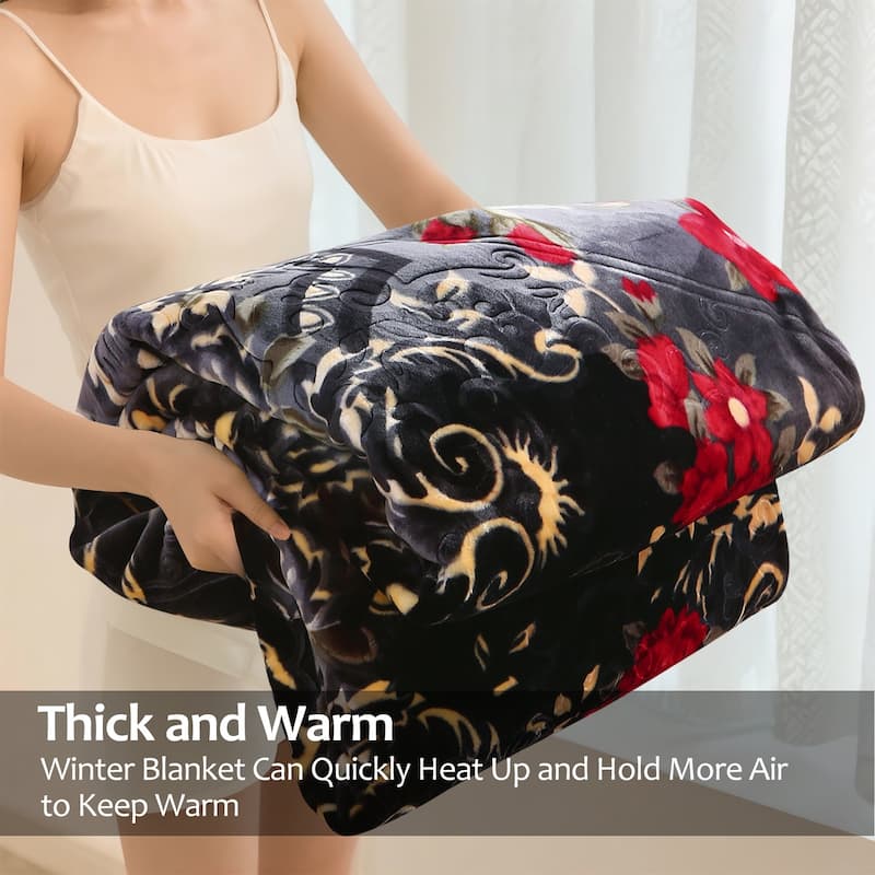 Heavy Korean Mink Fleece King Size Blanket, Christmas Gift for Parents