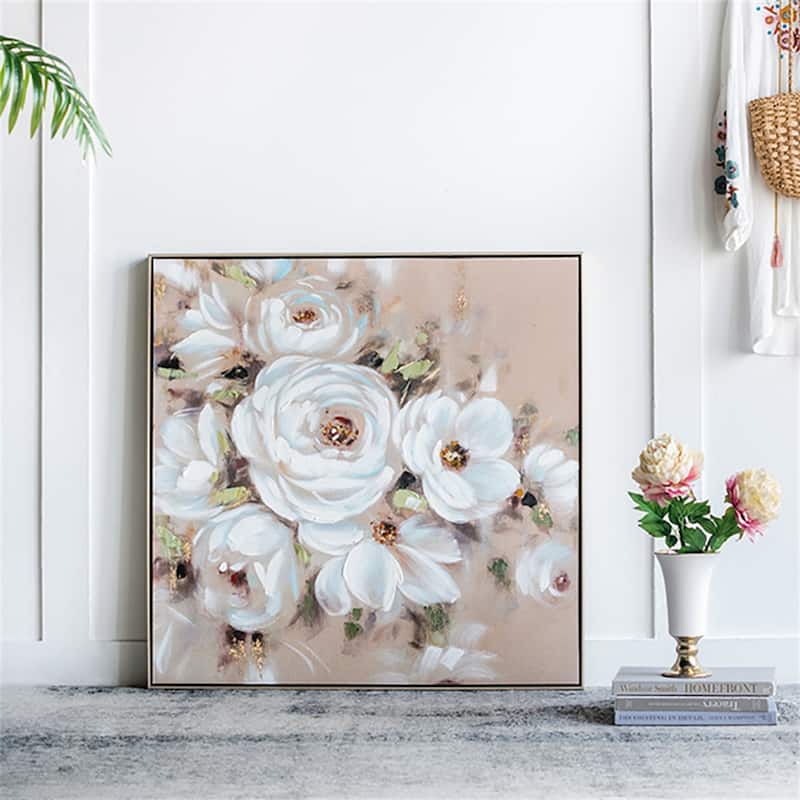 36" x 36" Square Framed Wall Art Flower Canvas Print,Home Decor
