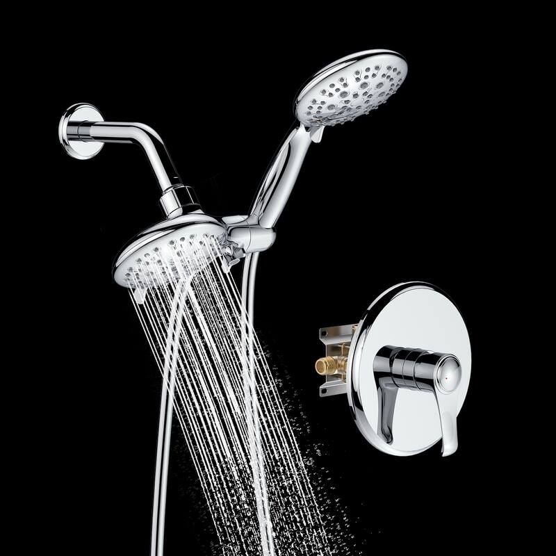GIVINGTREE 2in1 SingleHandle 5Spray Tub and Shower Faucet 4 In