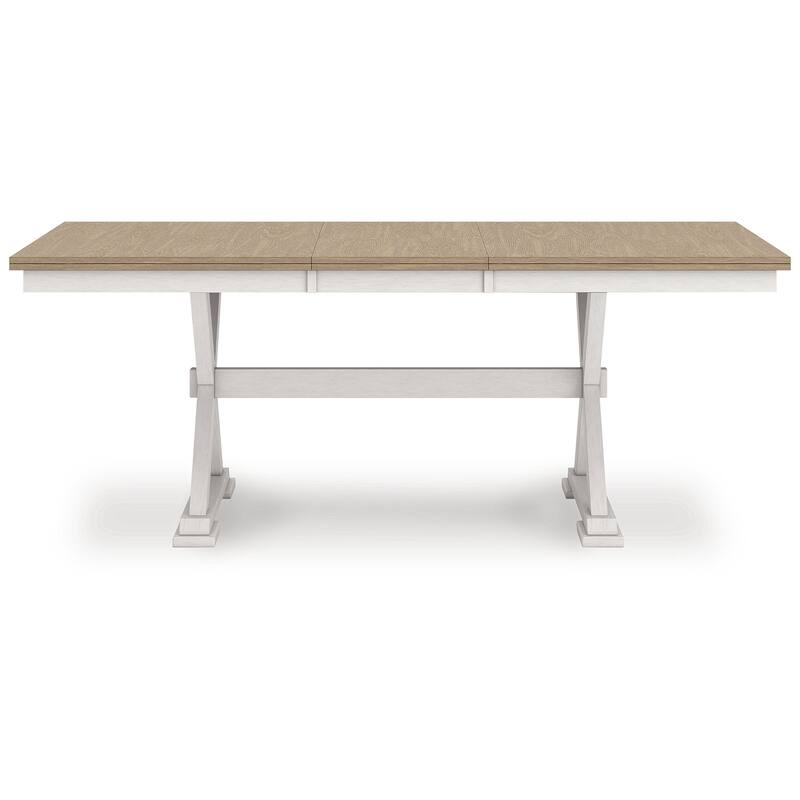 Signature Design by Ashley Westlinport Antique White/Brown Dining Butterfly Extension Table - 40" W x 78" D x 30" H