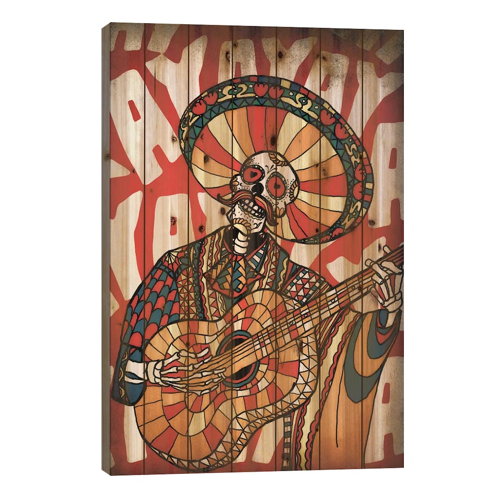 Mariachi Print On Wood by Ali Gulec - Multi-Color
