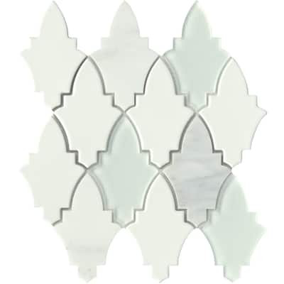 Emser Tile Fleur - 11" x 12" Specialty Arabesque/Baroque Mosaic Wall