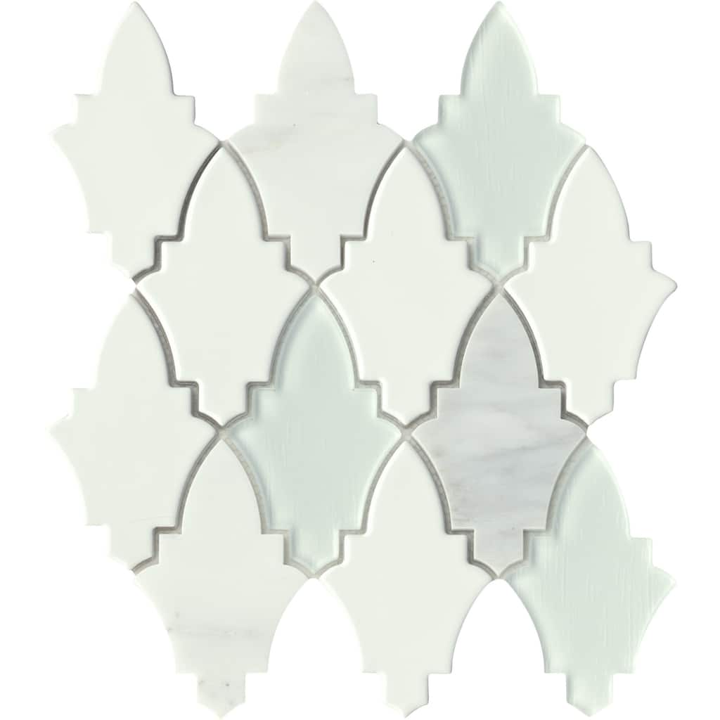 Emser Tile Fleur - 11" x 12" Specialty Arabesque/Baroque Mosaic Wall