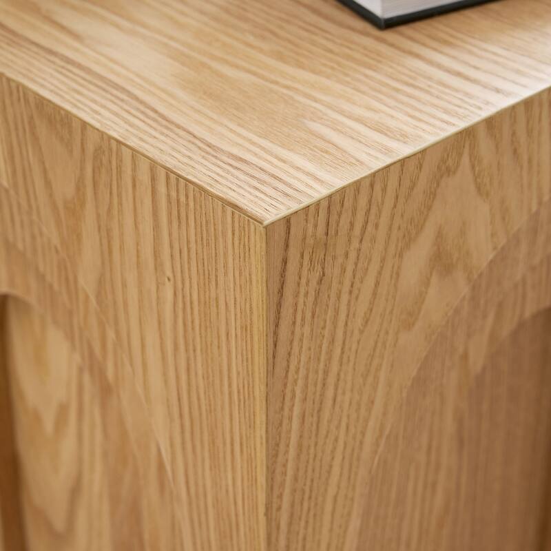 Modern Square Wood Side Table, Decorative Accent Table for Small Space