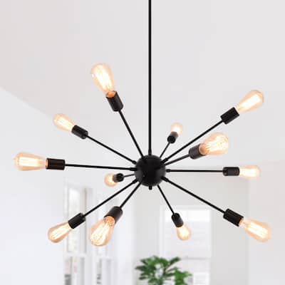 12-Light Candlestick Chandelier Sputnik Linear Chandelier Lighting for Kitchen Island
