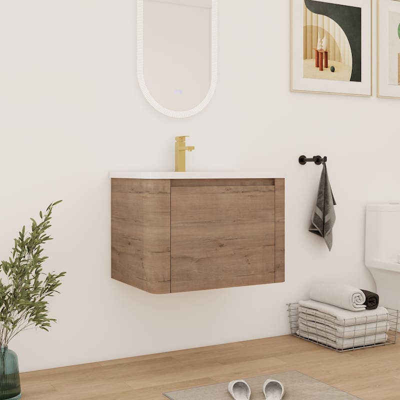 Bathroom Vanity With Sink In 24/28/36/40/60/68 Inch, Floating Bathroom Vanity With Soft Close Door