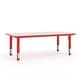preview thumbnail 5 of 41, 23.625"W x 47.25"L Plastic Adjustable Activity Table-School Table for 6 Red