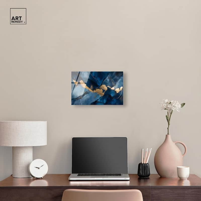 Dark Texture Golden Touch I Acrylic by Art Remedy, Ready to Hang