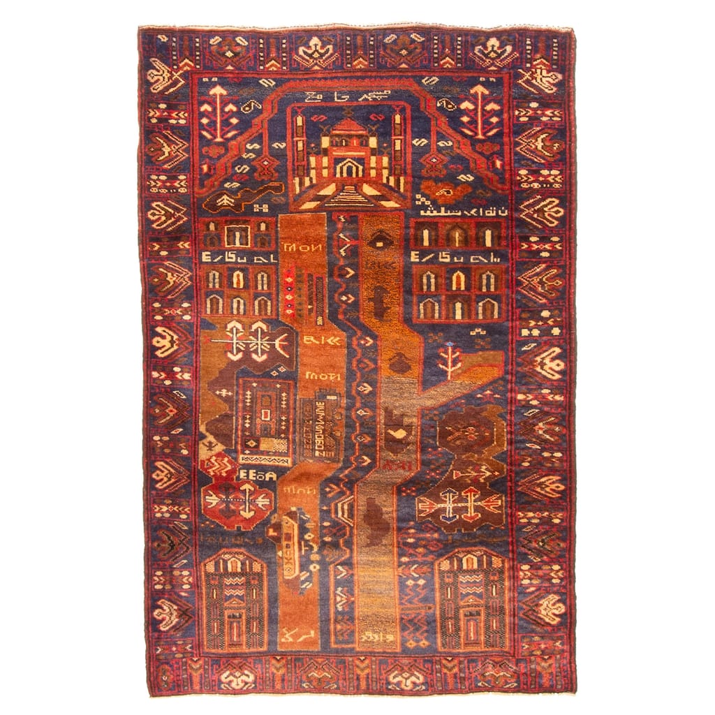 ECARPETGALLERY Hand-knotted Teimani Dark Navy Wool Rug - 3'0 x 4'8