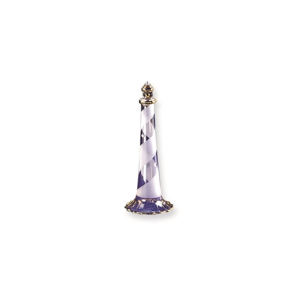 Lighthouse Handcrafted Glass Figurine with 22k Gold Trim