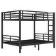 preview thumbnail 12 of 22, Black Metal Bunk Bed Frame for Teens and Adults, No Box Spring Needed