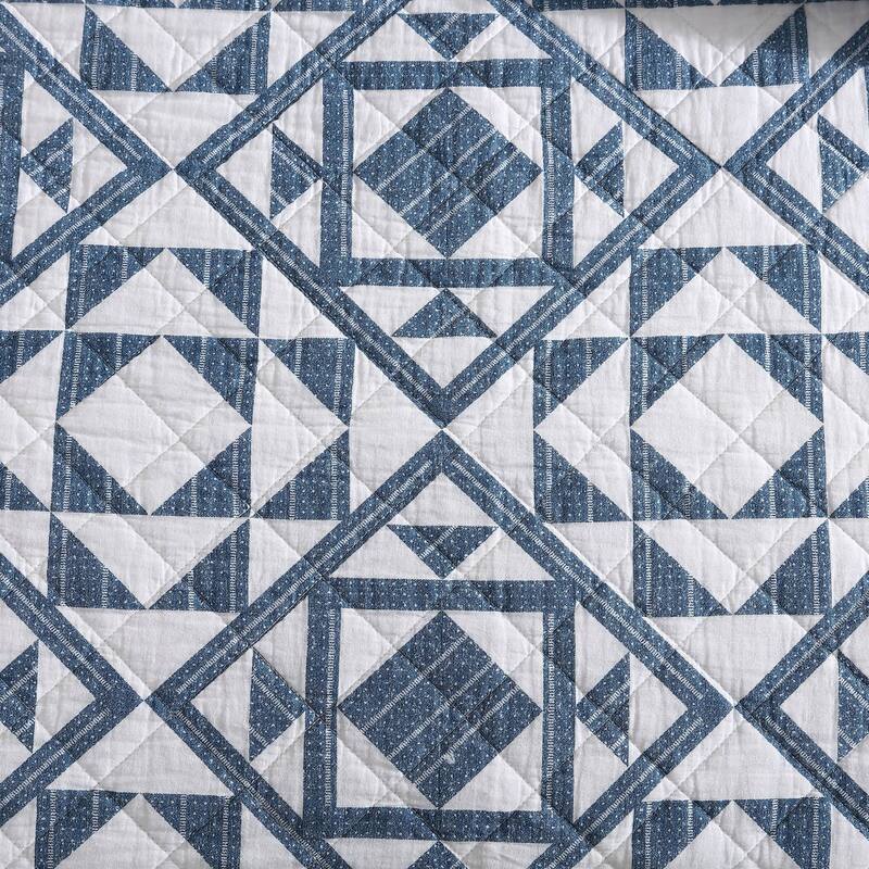 Wrangler Phoenix Patchwork Navy Cotton Quilt Set