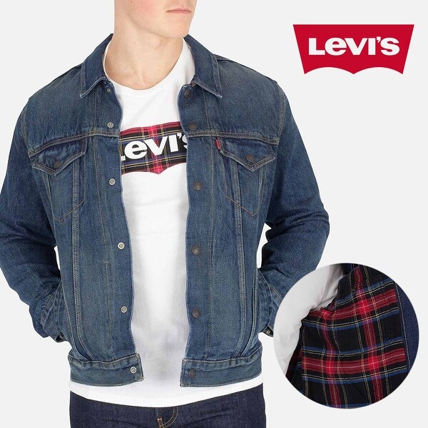 mens plaid trucker jacket
