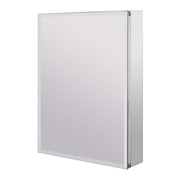 Shop Rustproof Aluminum Medicine Cabinet With Glass Shelves Single Door 24 L X 4 76 D X 30 H Overstock 21557797