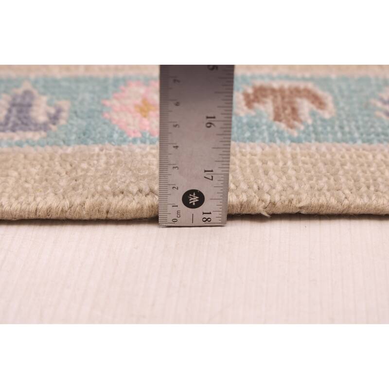 ECARPETGALLERY Hand-knotted Modern Oushak Light Khaki Wool Rug - 8'0 x 9'9