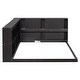 preview thumbnail 9 of 7, Espresso Full Size Wood Floor Bed with L-shaped Bookcases