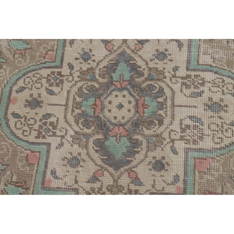 Floral Tabriz Persian Area Rug Oriental Hand-Knotted Wool Carpet - 9'3"x 12'4"