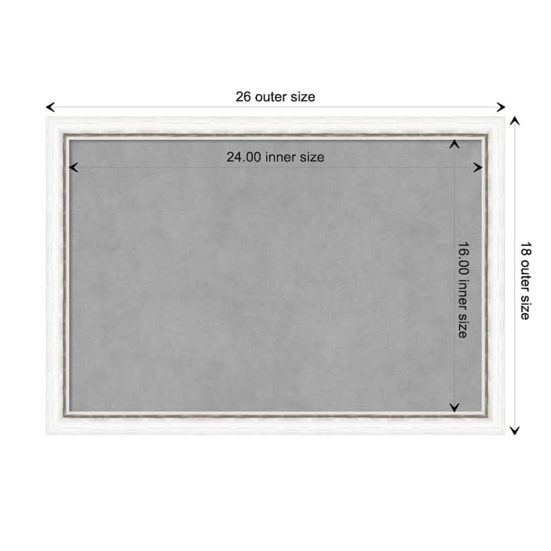 Amanti Art Morgan White Silver Framed Magnetic Board - Board Size 24x16