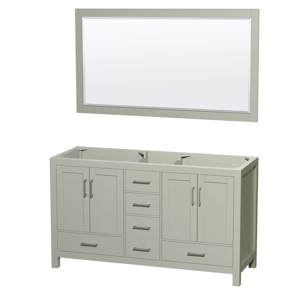 Wyndham Collection Sheffield Double Vanity Cabinet, 58-inch Mirror