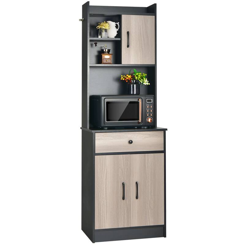 Gymax 3-Door 71'' Kitchen Buffet Pantry Storage Cabinet w/Hutch - See Details