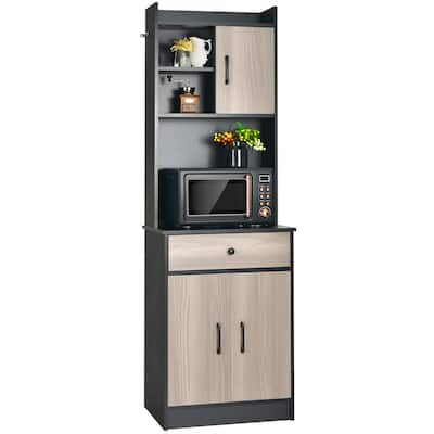 Gymax 3-Door 71'' Kitchen Buffet Pantry Storage Cabinet w/Hutch - See Details