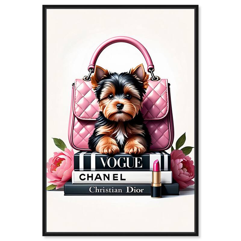 Fashionable Yorkie Canvas by Art Remedy - Black - 16" x 24"