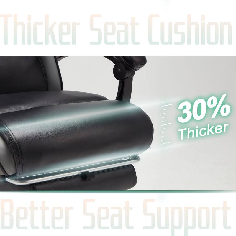 Executive Office Chair with Foot Rest, 30 Thicker Cushion and Adjustable Backrest On Sale