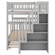 preview thumbnail 26 of 26, Full over Full Bunk Kids Bed with Trundle & Staircase, 3-Beds in 1, Solid Wood Frame with Storage, Safe Guardrail Design, White