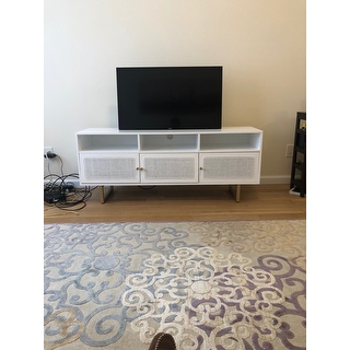 Shop Strick Bolton Madorra Transitional White Wood Media Cabinet Overstock 31789755