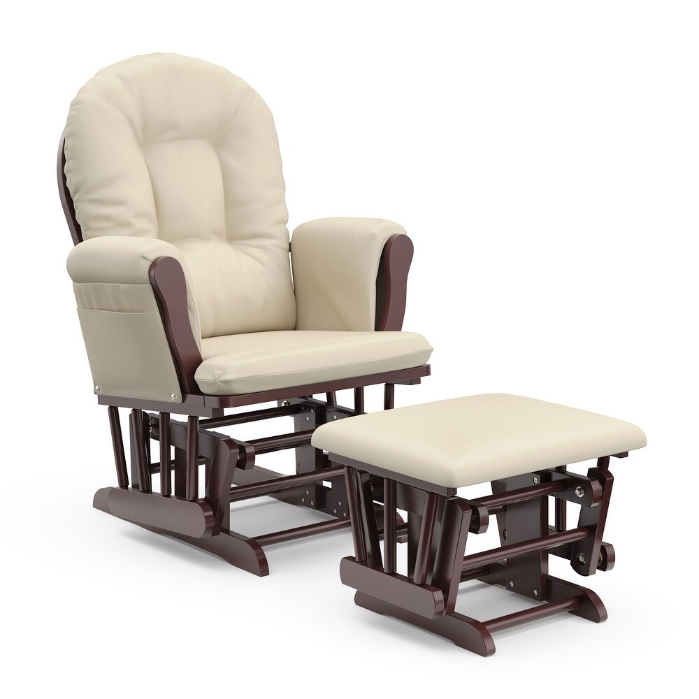leather glider and ottoman set