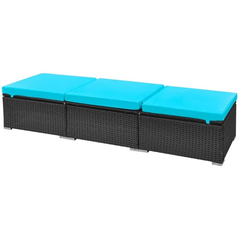 vidaXL Patio Furniture Set 13 Piece Sectional Sofa with Cushions Poly Rattan - 173" x 86" x 26"