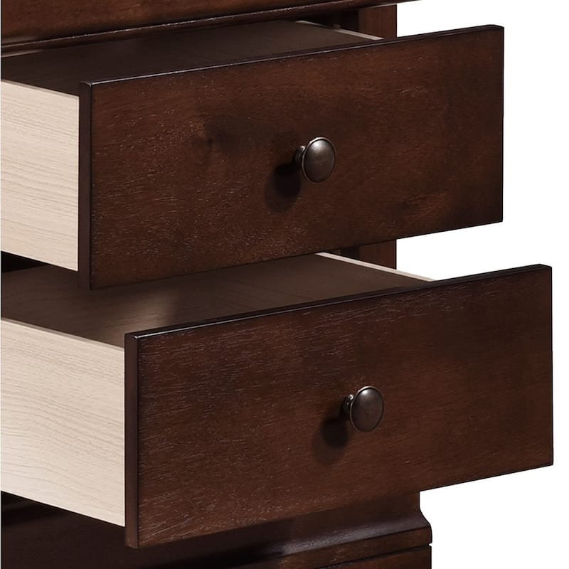 Louis Philippe Style 1pc Nightstand of Drawers Okume Veneer Bedroom Furniture