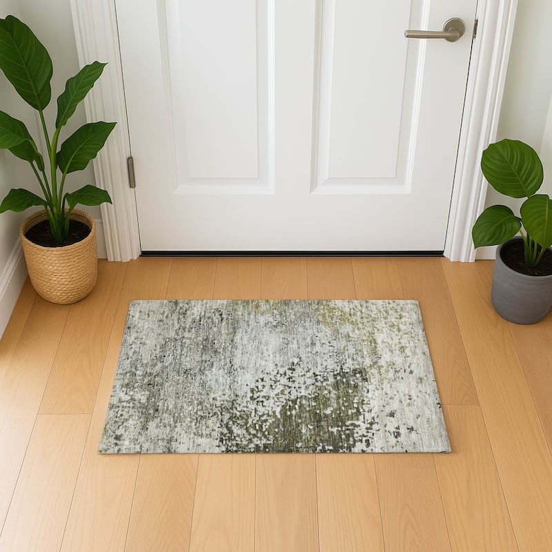 Premium Washable Super Soft Abstract Solid Mayfield Rug - Graphite - 1'8" x 2'6"