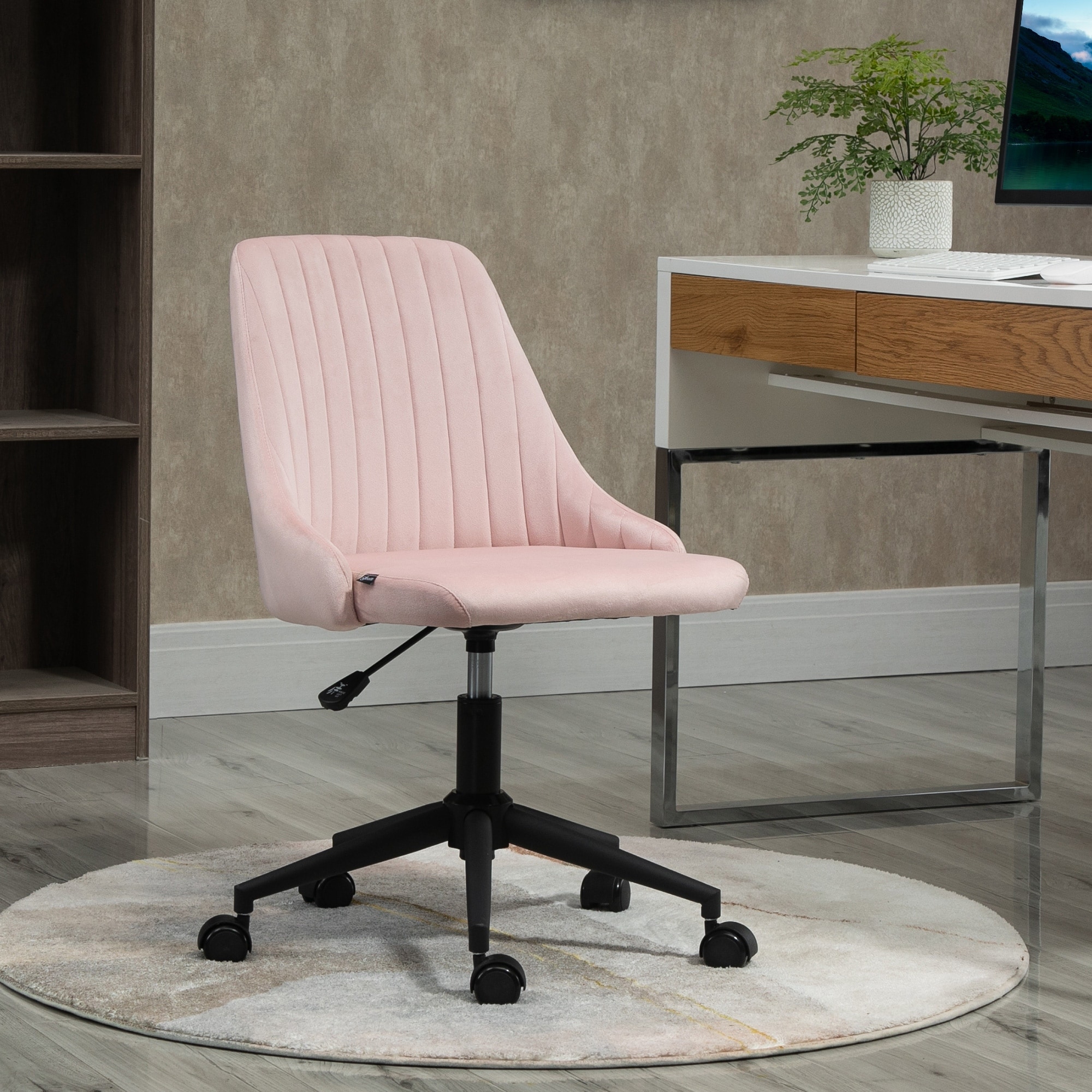 Pink suede 2025 desk chair