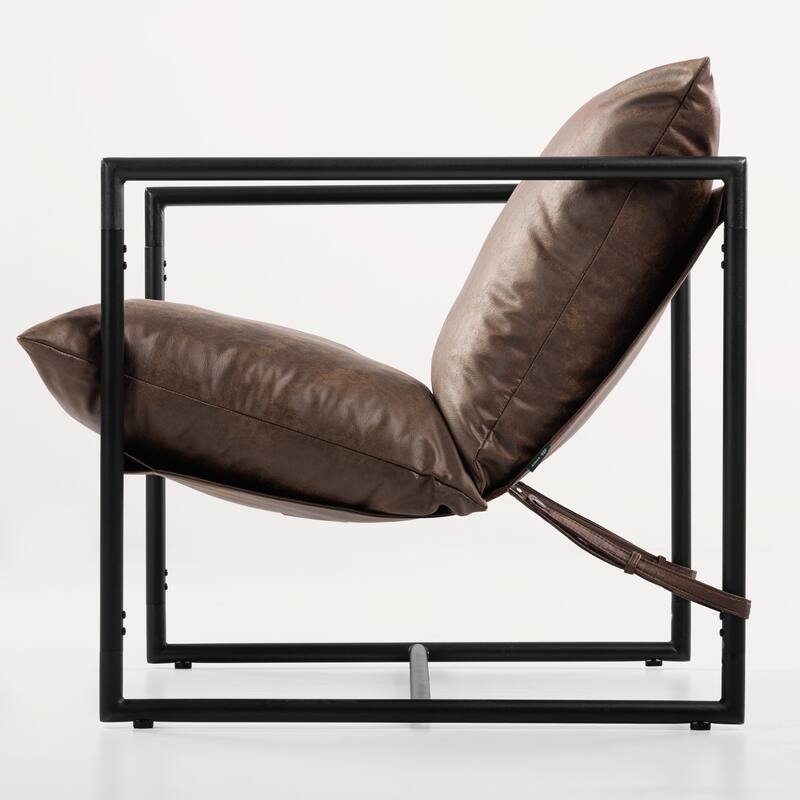 Priage by ZINUS Faux Leather Sling Accent Chair