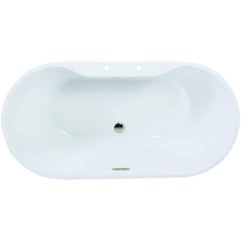 Kingston Brass VT7DE593023C42 Aqua Eden 59" Free Standing Acrylic - White / Polished Nickel