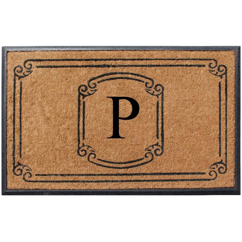 A1HC Natural Coir Monogrammed Door Mat For Front Door, 30"x48" - P