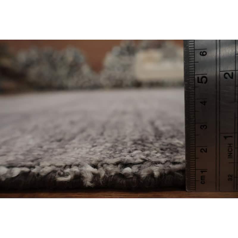 Hand Knotted Oriental 100% Wool Carpet Tribal Contemporary Greys & Charcoal Gabbeh Area Rug - 11' 3'' X 8' 5''