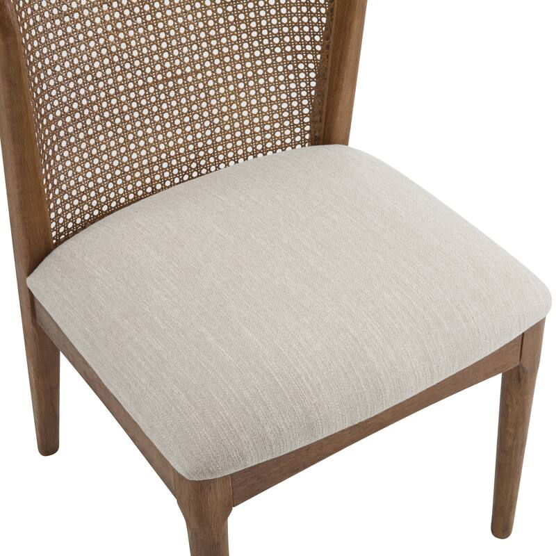 Whim Dining side Chair with Rustic Rubberwood Frame and Woven Cane Backrest (Set of 2) by Christopher Knight Home