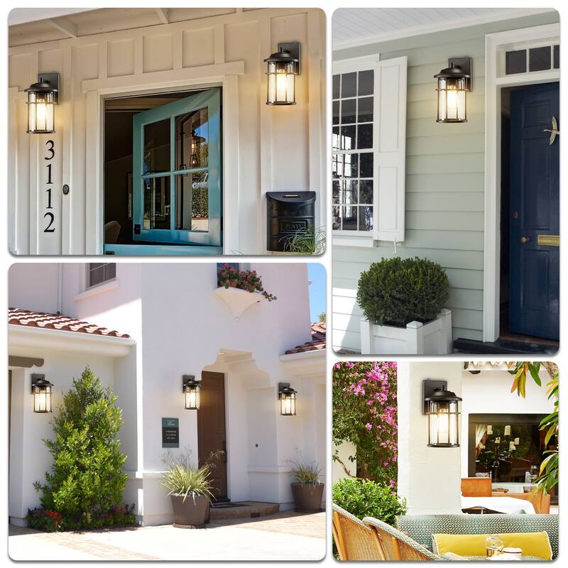 1-Light Black Dusk-to-Dawn Outdoor Wall Light