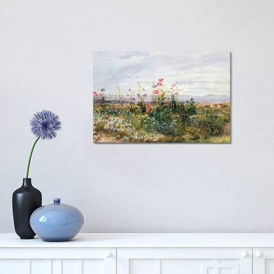 iCanvas "Wildflowers with a View of Dublin Dunleary " by Andrew Nicholl Canvas Print