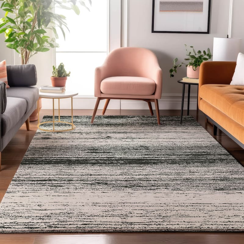 Premium Washable Super Soft Ombre Pixels Mayfield Rug - Black - 9' x 12'