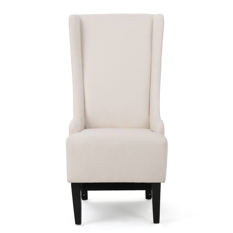 High Back Kitchen Side Chair, Winged Dining Chair with Tapered Birch Wood Legs, Glam Plum Dining Chair for Dining Room Kitchen