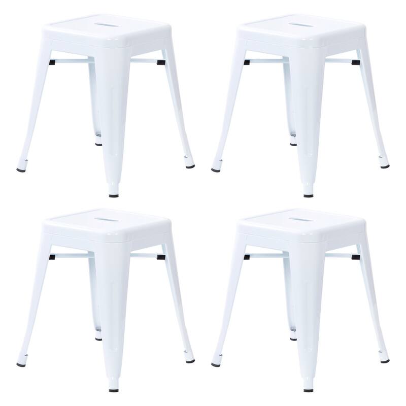 18 Inch Table Height Indoor Stackable Metal Dining Stool-Set of 4