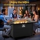 preview thumbnail 2 of 5, Outdoor 50000 BTU Rectangular 45” Propane Fire Pit Table with Glass Wind Guard for Patio, Deck, Backyard, Black - N/A